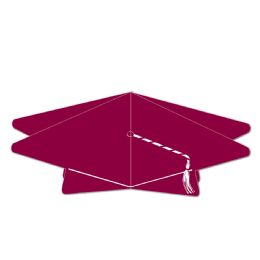 12 Wholesale 3-D Grad Cap Centerpiece Maroon; Assembly Required