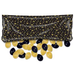 12 Wholesale Plastic Balloon Bag Black & Gold; Bag OnlY-No Balloons; No Retail Packaging