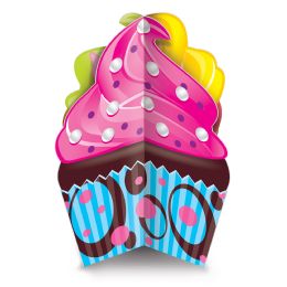 12 Pieces 3-D Cupcake Centerpiece - Party Center Pieces