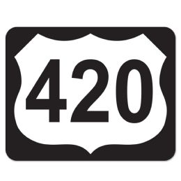 12 Pieces 420 Highway Sign Cutout Prtd 2 Sides - Hanging Decorations & Cut Out