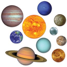 12 Pieces Solar System Cutouts - Hanging Decorations & Cut Out