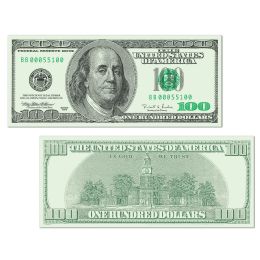 24 Pieces Big Bucks Cutout $100 Bill - Hanging Decorations & Cut Out