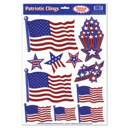 12 Pieces Patriotic Clings - Hanging Decorations & Cut Out