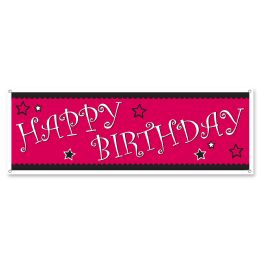 12 Pieces Happy Birthday Sign Banner - Party Banners