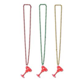 12 Pieces Beads w/Margarita Glass - Party Necklaces & Bracelets