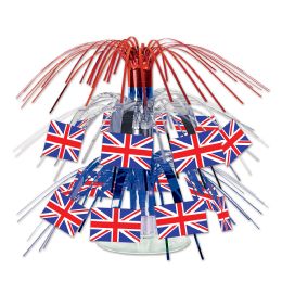 12 Wholesale British Flag Mini Cascade Centerpiece Combination Metallic & Boardstock