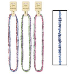 12 Pieces Happy Anniversary Beads-Of-Expression - Party Necklaces & Bracelets