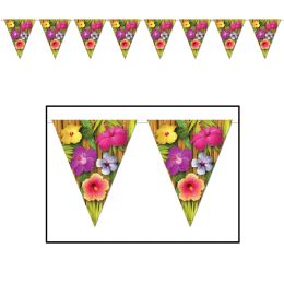 12 Wholesale Luau Pennant Banner AlL-Weather; 12 Pennants/string
