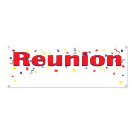 12 Wholesale Reunion Sign Banner AlL-Weather; 4 Grommets