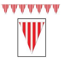 12 Wholesale Striped Pennant Banner AlL-Weather; 12 Pennants/string