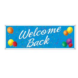 12 Wholesale Welcome Back Sign Banner AlL-Weather; 4 Grommets