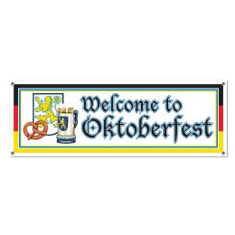 12 Wholesale Welcome To Oktoberfest Sign Banner AlL-Weather; 4 Grommets