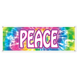 12 Wholesale Peace Sign Banner AlL-Weather; 4 Grommets