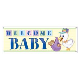 12 Wholesale Welcome Baby Sign Banner AlL-Weather; 4 Grommets