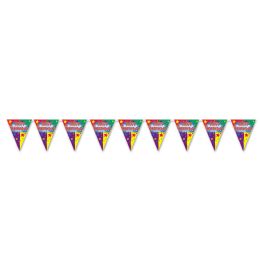 12 Wholesale Happy Birthday Pennant Banner AlL-Weather; 12 Pennants/string