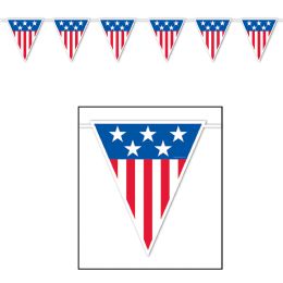 12 Wholesale American Spirit Giant Pennant Banner AlL-Weather; 6 Pennants/string
