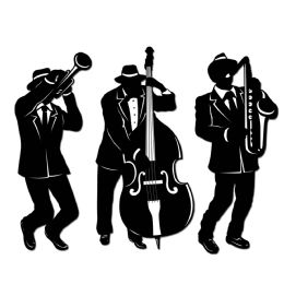 12 Pieces Jazz Trio Silhouettes - Streamers & Confetti