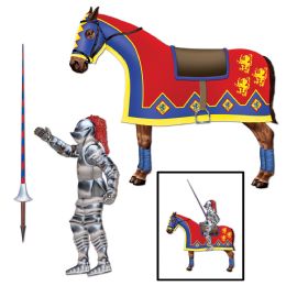 12 Wholesale Jointed Jouster Horse & Lance Cutouts Included