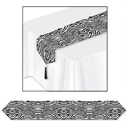 12 Pieces Printed Zebra Print Table Runner - Table Cloth