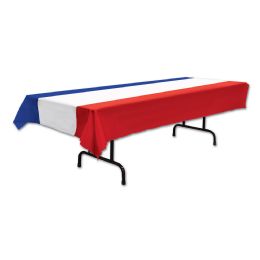 12 Wholesale Patriotic Tablecover Red, White, Blue; Plastic