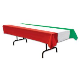 12 Wholesale International Tablecover Red, White, Green; Plastic