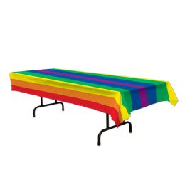 12 Wholesale Rainbow Tablecover Plastic
