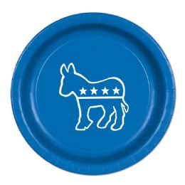 12 Pieces Democratic Plates - Party Paper Goods