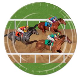 12 Pieces Horse Racing Plates - Party Paper Goods