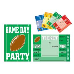 12 Wholesale Game Day Football Invitations Envelopes Included; Prtd 2 Sides