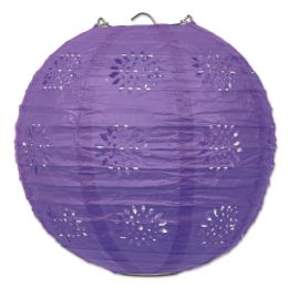 6 Wholesale Lace Paper Lanterns Purple