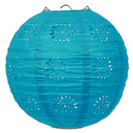 6 Pieces Lace Paper Lanterns Turquoise - Hanging Decorations & Cut Out