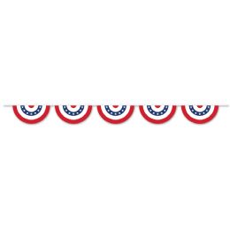 6 Wholesale Patriotic Bunting Banner AlL-Weather; 5 Pennants/string