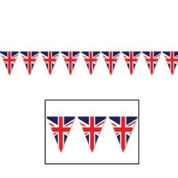 12 Wholesale Union Jack Pennant Banner AlL-Weather; 12 Pennants/string
