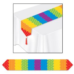 12 Wholesale Printed Dots & Stripes Table Runner