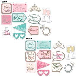 12 Pieces Wedding Shower Photo Fun Signs - Hanging Decorations & Cut Out