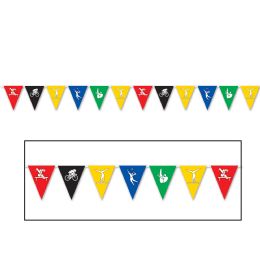 12 Wholesale Summer Sports Pennant Banner AlL-Weather; 12 Pennants/string