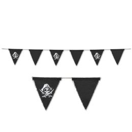 12 Wholesale Pirate Fabric Pennant Banner 6 Pennants/string