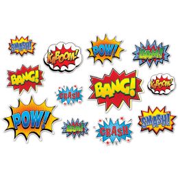 12 Pieces Hero Action Sign Cutouts - Hanging Decorations & Cut Out