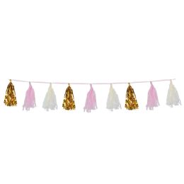 12 Pieces Metallic & Tissue Tassel Garland - Hanging Decorations & Cut Out