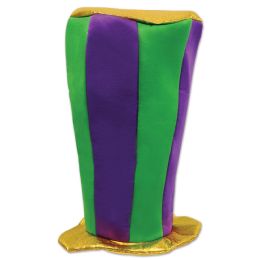 12 Wholesale Mardi Gras Plush Tall Top Hat