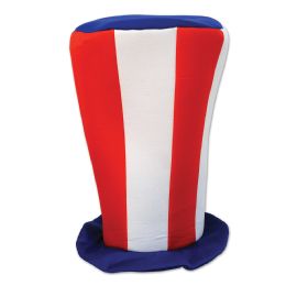12 Wholesale Patriotic Plush Tall Top Hat