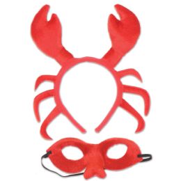 12 Pieces Shellfish Headband & Mask Set Attached To SnaP-On Headband; Elastic Attached - Party Novelties