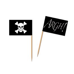 12 Pieces Pirate Flag Picks - Hanging Decorations & Cut Out