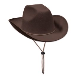 6 Pieces Brown Felt Cowboy Hat - Party Hats & Tiara