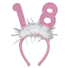 12 Wholesale 18  Glittered Boppers W/marabou Attached To SnaP-On Headband