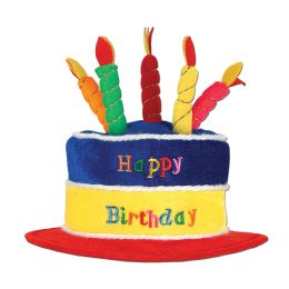 12 Wholesale Plush Birthday Cake Hat