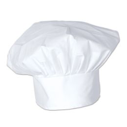 12 Pieces Oversized Fabric Chef's Hat White; One Size Fits Most; Velcro Closure - Party Hats & Tiara