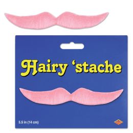 12 Wholesale Hairy 'stache Pink