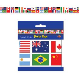 12 Pieces International Flag Party Tape - Party Novelties