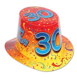 25 Pieces Happy  30  Birthday Hi-Hat - Party Hats & Tiara